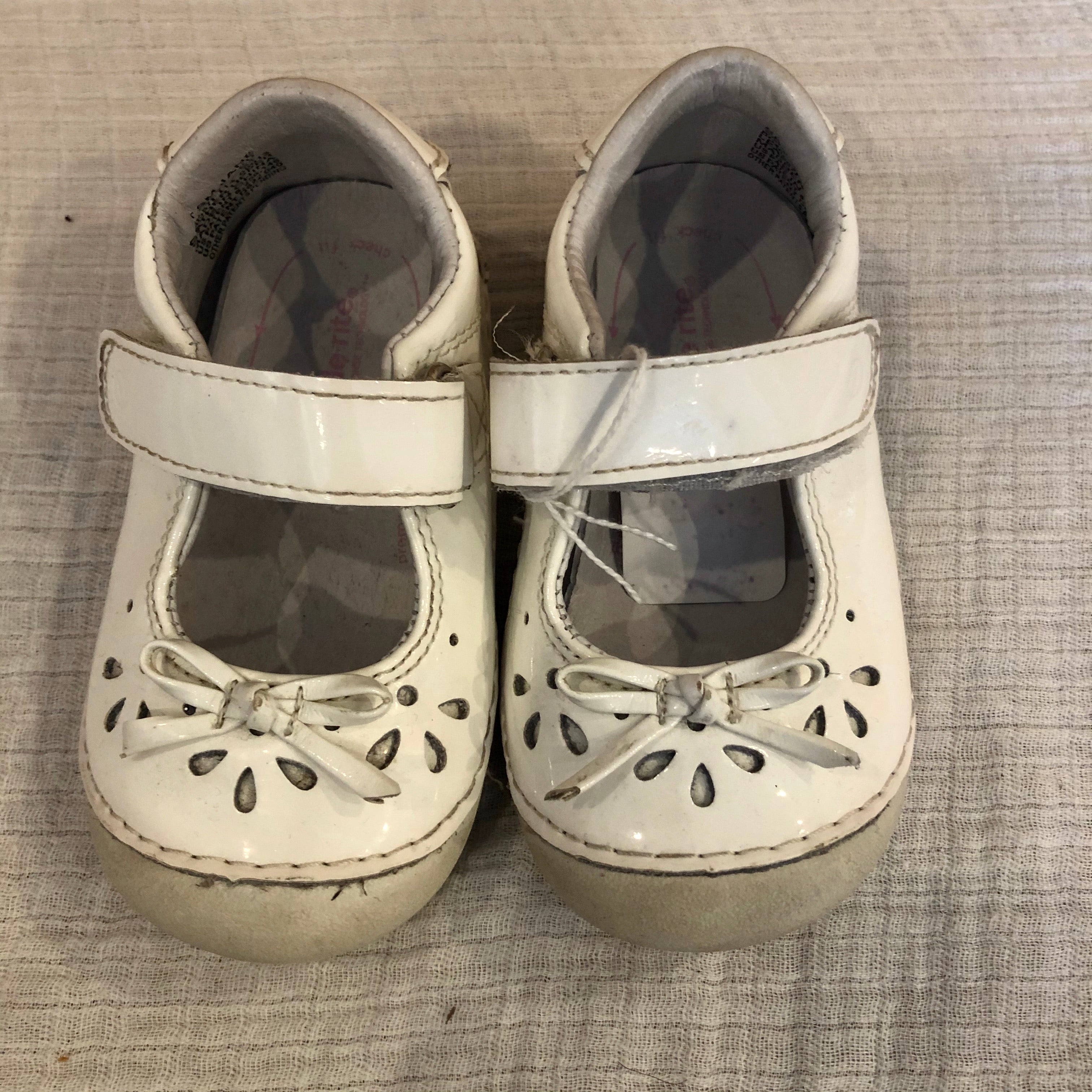 Size 5 Stride Rite White Patent Mary Janes